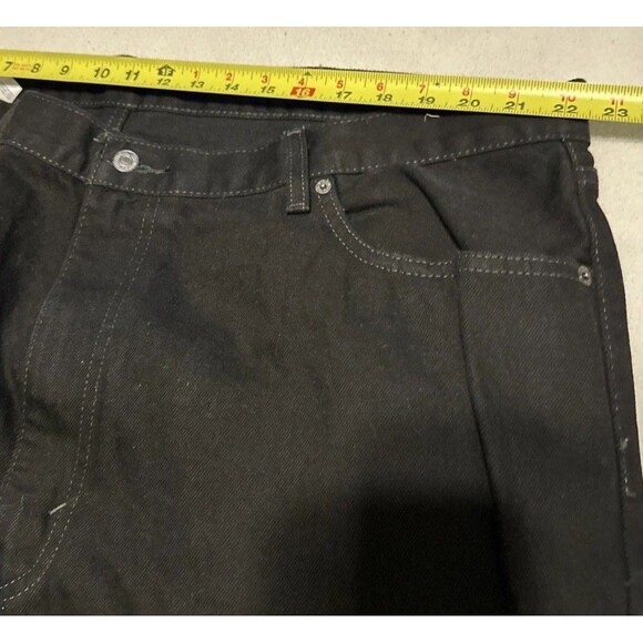 Levis 505 Jeans Mens 46x32 Black Casual Relaxed Straight Leg Denim Pants - Picture 5 of 11